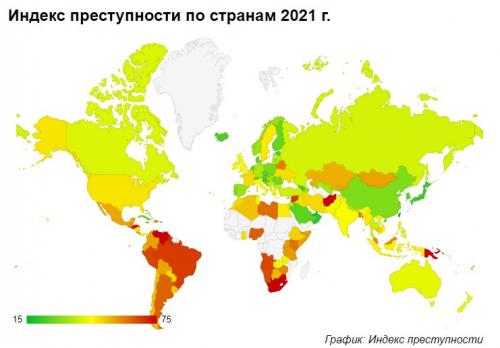 Самая безопасная страна для жизни. Рейтинг безопасности стран 2021 года (Crime Index by Country)