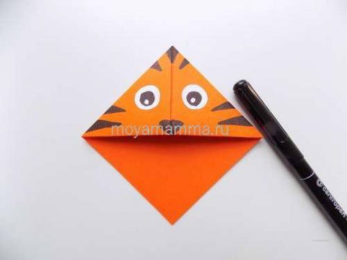 Как сделать Тигра из бумаги. Закладка «Тигр» из цветной бумаги