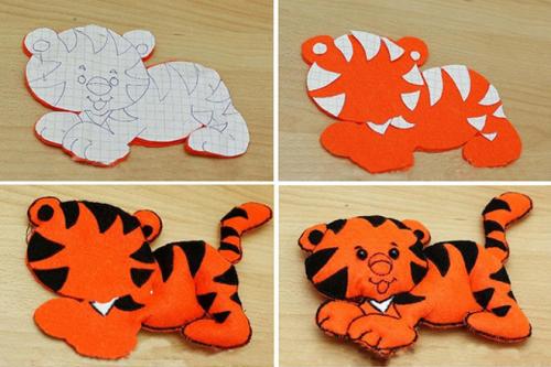 Тигр из фетра своими руками. Тигр своими руками на Новый год 2022: символ года в поделках для детей